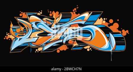 Abstract Word Lets Graffiti Style Font Lettering Vector Illustration Stock Vector