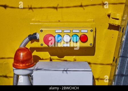 Industrial button board switches Stock Photo