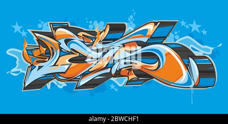 Abstract Word Lets Graffiti Style Font Lettering Vector Illustration Stock Vector
