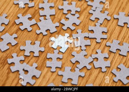 Jigsaw puzzle pieces separately Stock Photo