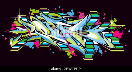 Abstract Word Lets Graffiti Style Font Lettering Vector Illustration Stock Vector