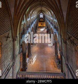 Vault and Main Aisle of Lincoln Cathedral Stock Photo