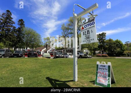 Gas station Stony Brook New York Stock Photo