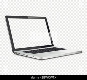 Isolated laptop with transparent screen Stock Vector