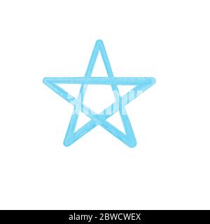 Painted hand drawn linear star. Thin linear graphic pictogram for web site, mobile application. Stock vector illustration isolated on white background Stock Vector