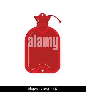 Red medical warmer icon isolated on white background. Stock Vector