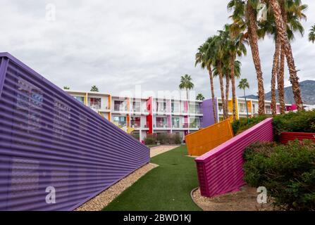 Saguaro hotel in Palm Springs CA Stock Photo