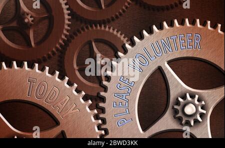 Text sign showing Please Volunteer. Business photo text act of politely asking to enlist or sign up in affairs Stock Photo