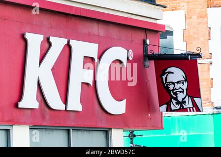 KFC Kentucky Fried Chicken shop board Stock Photo