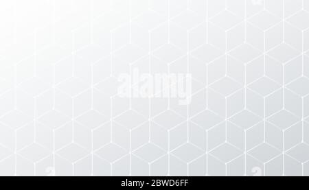 subtle hexagonal white and gray pattern background Stock Vector