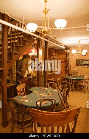 Gambling Room, Bird Cage Theatre,Tombstone, Cochise County, Arizona, USA Stock Photo