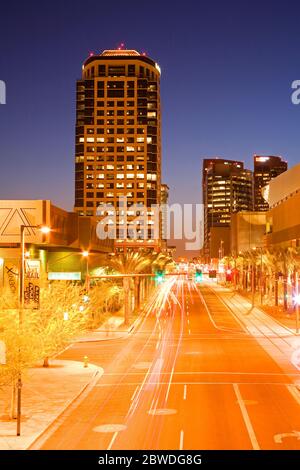 Washington Street & Bank of America Tower, Phoenix, Arizona, USA Stock Photo