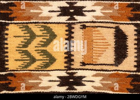 Fragment of Romanian traditional wool carpet design pattern. Stock Photo