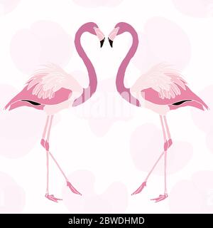 Light Pink Flamingo Illustration Design Stock Photo