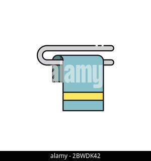 Toilet towel vector icon symbol isolated on white background Stock Vector