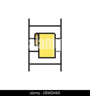 Toilet towel vector icon symbol isolated on white background Stock Vector