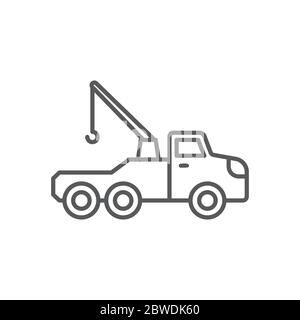Tow truck vector icon symbol isolated on white background Stock Vector