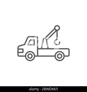 Tow truck vector icon symbol isolated on white background Stock Vector