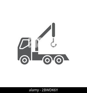 Tow truck vector icon symbol isolated on white background Stock Vector