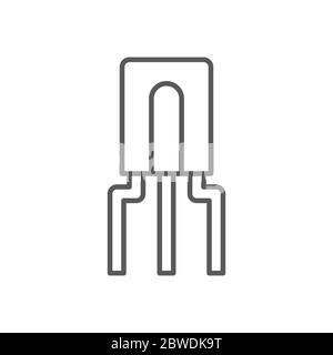 Transistor chip vector icon symbol electronic component isolated on white background Stock Vector