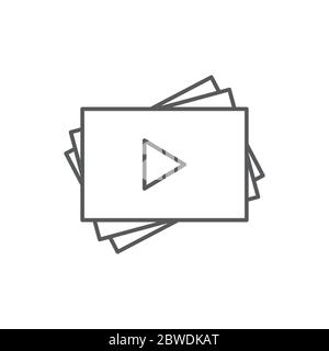 Video play list vector icon symbol favorite isolated on white background Stock Vector