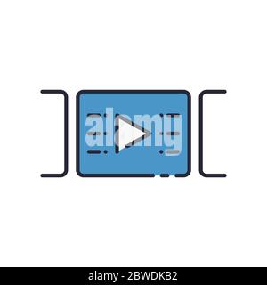 Video play list vector icon symbol favorite isolated on white background Stock Vector
