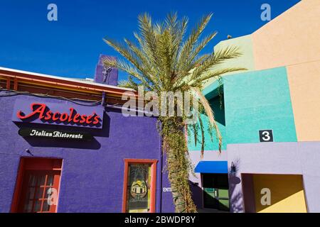 La Placita Village in Tucson Arizona is a colorful group of buildings