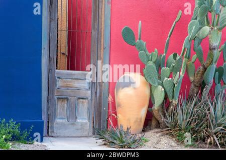 House Detail, El Presidio Historic District, Tucson, Arizona, USA Stock Photo