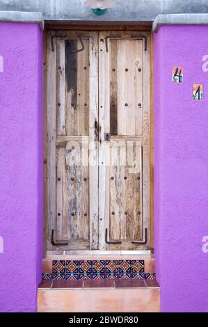 Door, El Presidio Historic District, Tucson, Arizona, USA Stock Photo