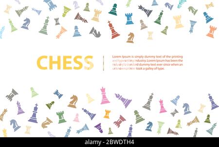 Check Vector Illustration on a white background. Objects Including King, Queen, Bishop, Knight, Rook, Pawn. Stock Vector