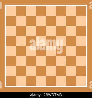 Brown Empty Chess Board Top View Vector Illustration. Chessboard Tile in Flat Style. Stock Vector