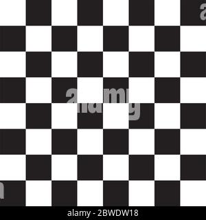 Geometric Seamless Chessboard Pattern With Squares. Black And White Tile Vector Illustration. Stock Vector