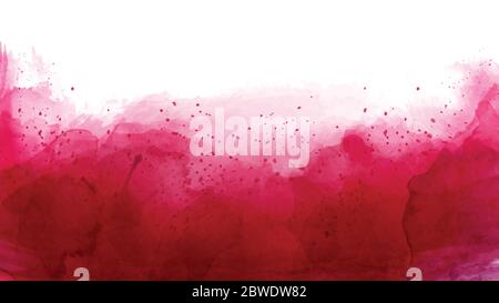 Abstract of cherry red watercolor background. Watercolor hand-drawn design for banner, valentine, invitation, wedding, poster, card, brochure. Stock Vector
