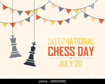 International Chess Day Vector Illustration on Light Background. Chess Vector Illustration. Stock Vector