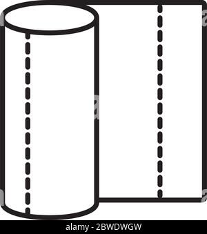 absorbent towels roll line style icon Stock Vector