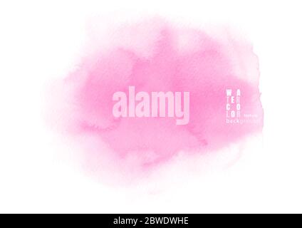 Hand-painted background light pink watercolor texture, isolated on white background, Abstract artistic element used as being an element in the decorat Stock Vector