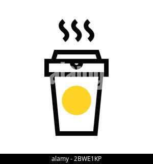 Take away coffee cup icon on white background. Disposable cup vector illustration. Coffee to go icon in flat style Stock Vector