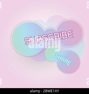 Created gradient freeform subscribe banner, stock vector Stock Vector