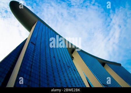 Singapore City, Singapore - April 12, 2019: The luxurious Marina Bay Sands hotel opened in 2010 Stock Photo