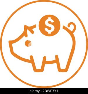 Savings icon, deposit, piggy bank, vector graphics for commercial, print media, web or any type of design projects. Stock Vector