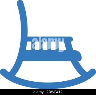 Rocking chair blue icon, vector graphics for commercial, print media, web or any type of design projects. Stock Vector