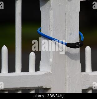 Bicycle lock for a heritage gate Stock Photo