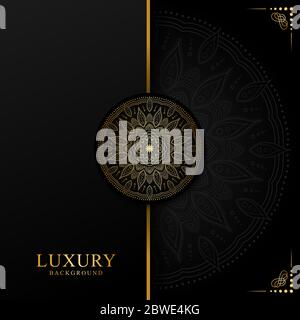 Luxury mandala Square background with golden arabesque pattern arabic islamic style Vector Stock Vector