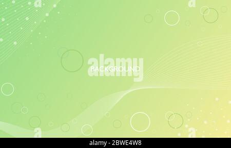 Abstract Green gradient background with Circles and Lines Stock Vector
