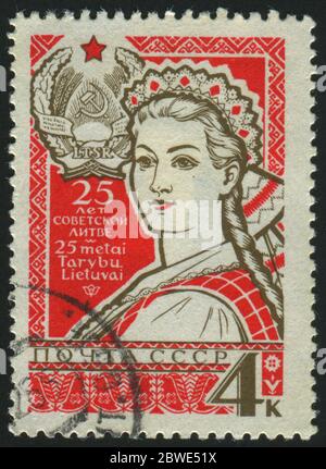 RUSSIA - CIRCA 1965: stamp printed by Russia, shows woman, circa 1965. Stock Photo