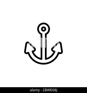Anchor Line Icon In Flat Style Vector Icon For Apps And Websites. Black ...