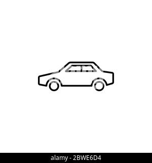 Car Line Icon In Flat Style Vector For Apps, UI, Websites. Black Icon ...