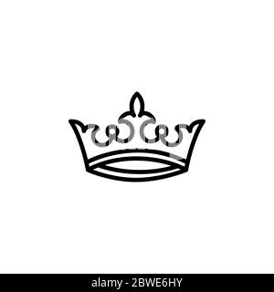 Crown Line Icon In Flat Style Vector Icon For Apps, UI, Websites. Black ...