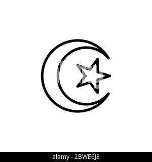 Mosque Line Icon In Flat Style Vector For App, UI, Websites. Black ...