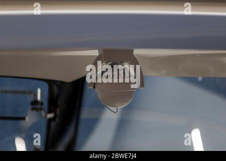 Detail picture of boat compass in recreational boat Stock Photo